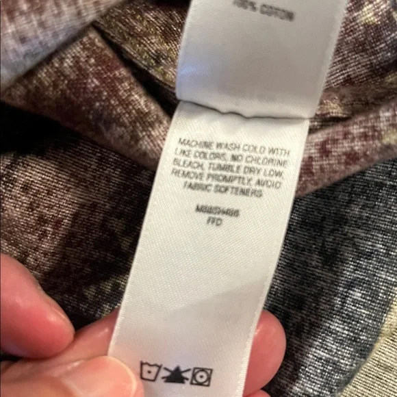 Cabela's Chamois Deerskin Soft Flannel Button Down Shirt Mens L Southwest Aztec - Picture 8 of 10